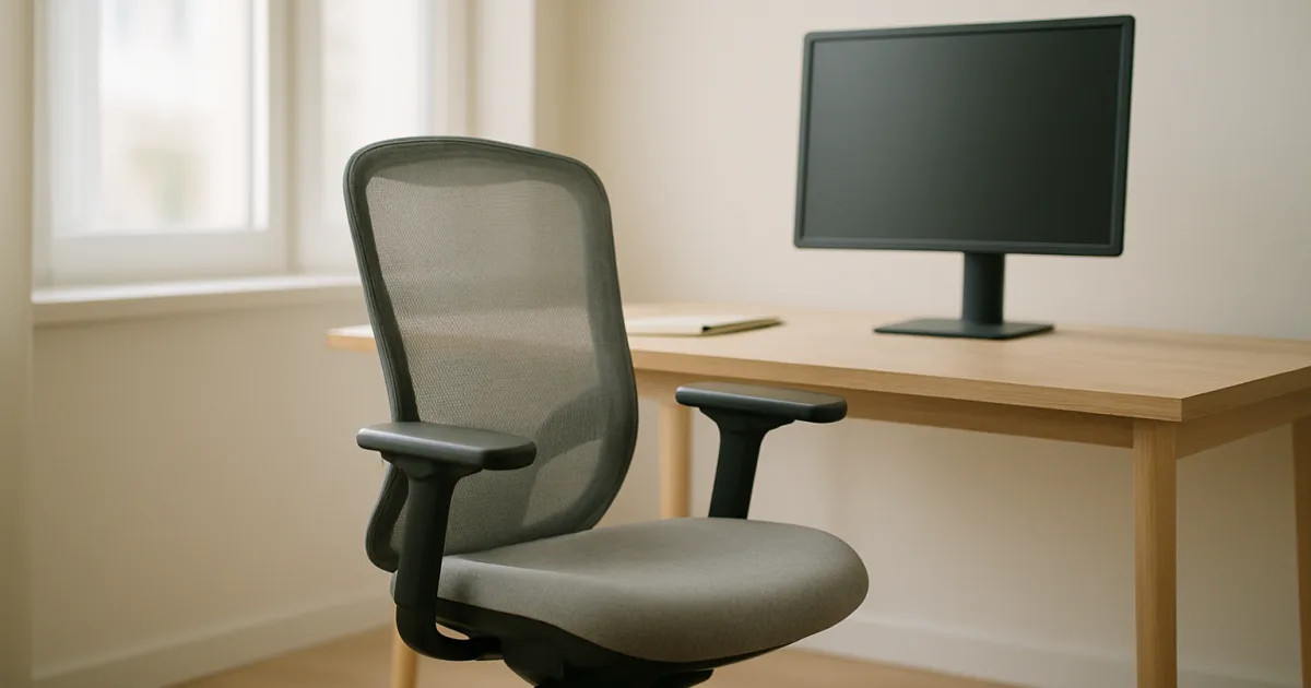 Chaise ergonomique devant un bureau